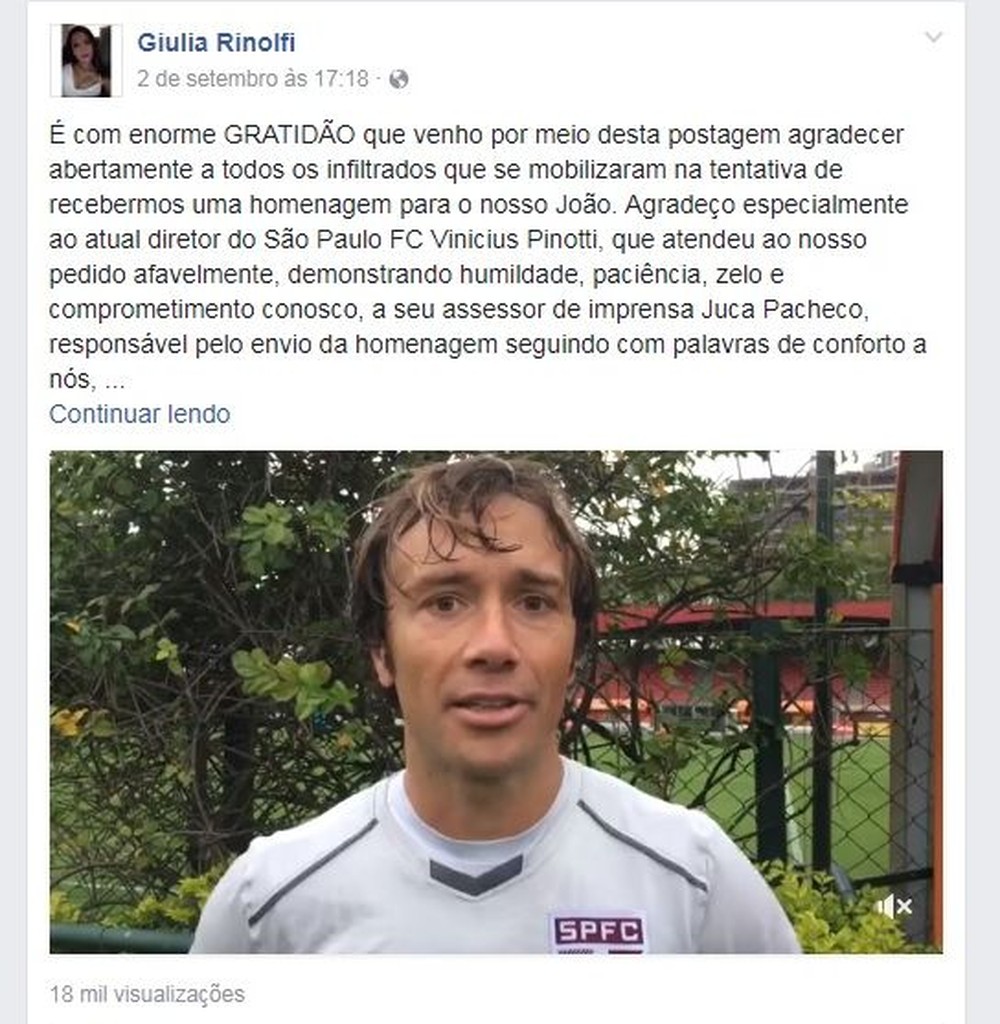 São Paulo atende pedido, e Lugano homenageia torcedor morto