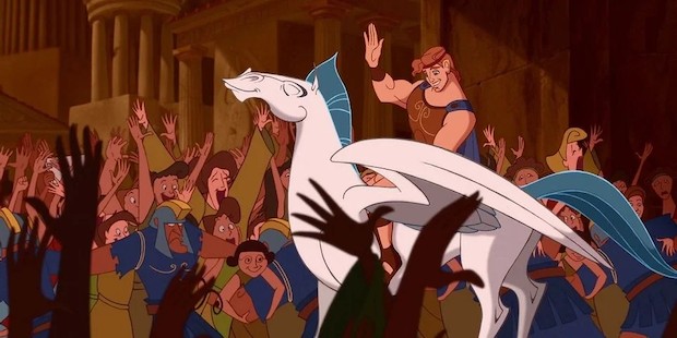 Pégaso e Hércules na animação da Disney (Foto: Disney Pictures / Reprodução)