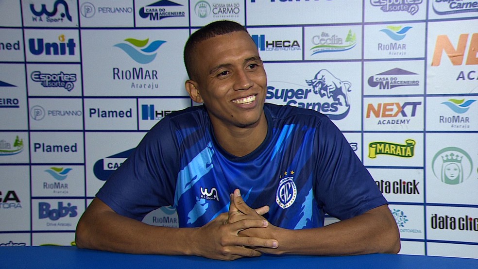 Pingo busca espaço como titular no Confiança — Foto: Reprodução/TV Sergipe