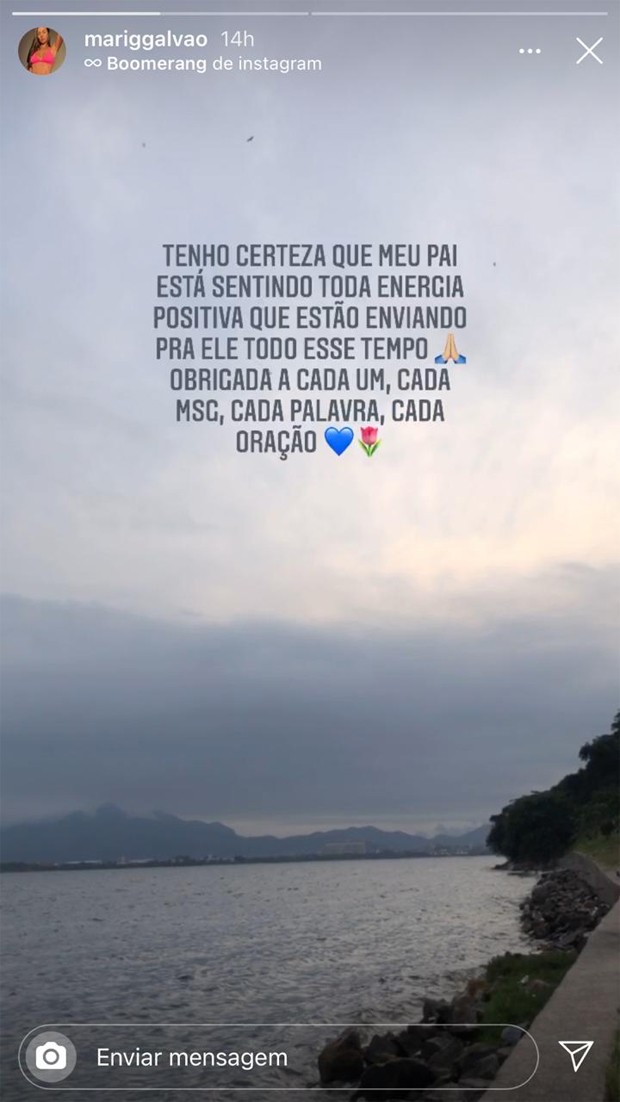 Mariana Galvão, filha do ator Eduardo Galvão, agradece apoio e orações pelo pai, internado por Covid (Foto: Reprodução / Instagram)