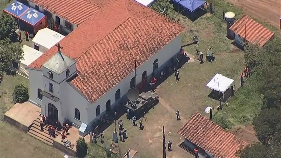 Igreja do Córrego do Feijão celebra primeira missa após a tragédia da Vale. — Foto: Reprodução/TV Globo