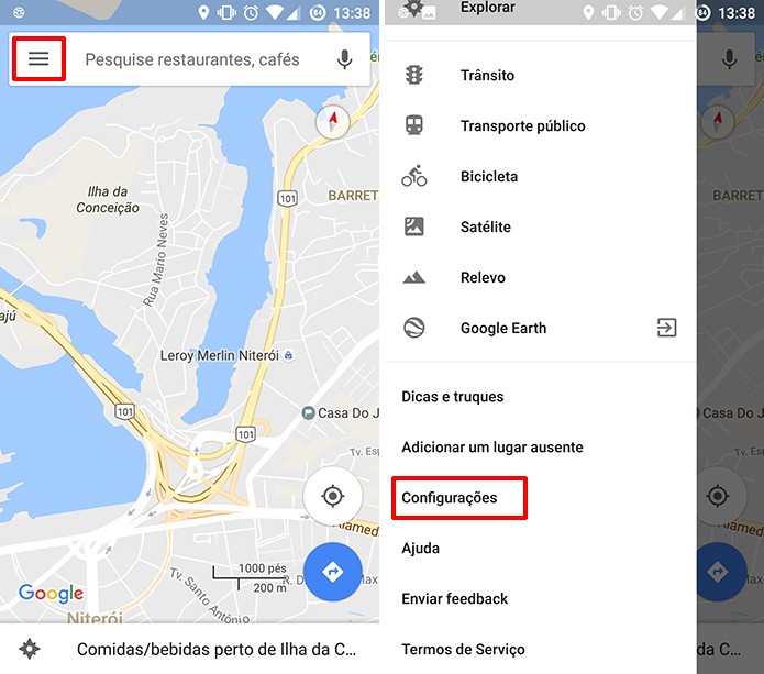Google Maps pode ter imagens via satélite ativadas nas configurações do app para Android (Foto: Reprodução/Elson de Souza)
