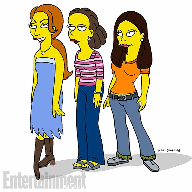 Personagens de Jemima Kirke, Zosia Mamet e Allison Williams em 'Os Simpsons' (Foto: Reprodução)