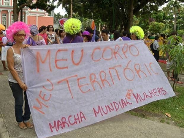 Marcha das Vadias prercorreu as ruas de Belém. (Foto: Reprodução / TV Liberal)
