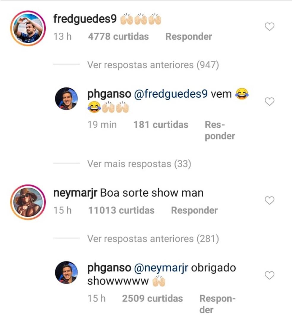 Ganso responde Fred e Neymar no instagram â Foto: ReproduÃ§Ã£o