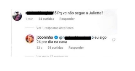 Boninho responde a seguidor no Instagram (Foto: Reprodução)
