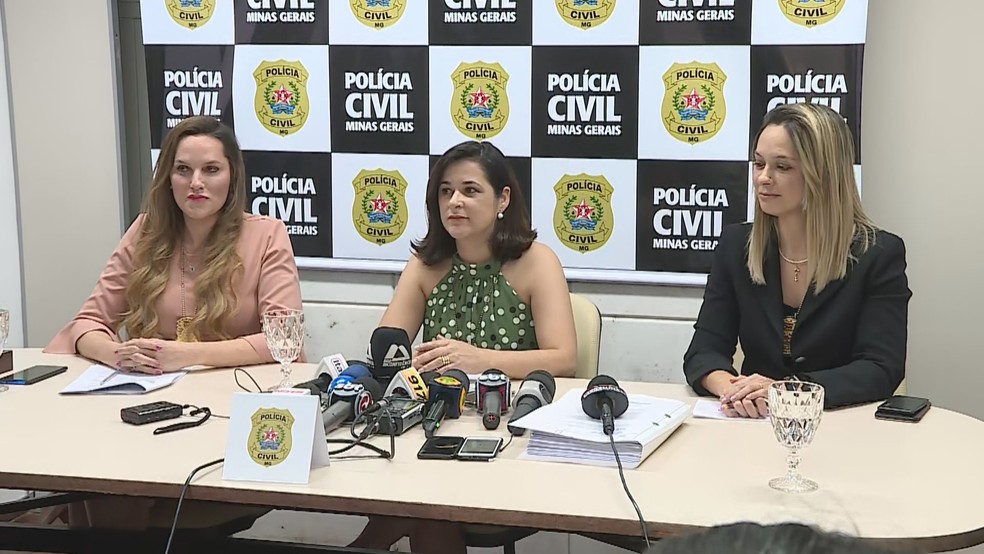 Delegadas Thaís Degane, Elenice Cristine Batista Ferreira e Renata Ribeiro falam sobre fim do inquérito do Magnum — Foto: Globo 