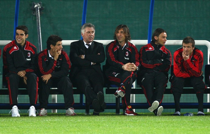 Ancelotti, Alexandre Pato, Kaká Milan (Foto: Getty Images)