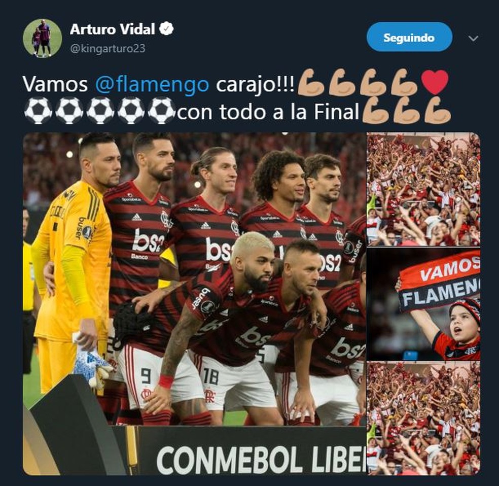 Vidal Flamengo — Foto: Reprodução/Twitter