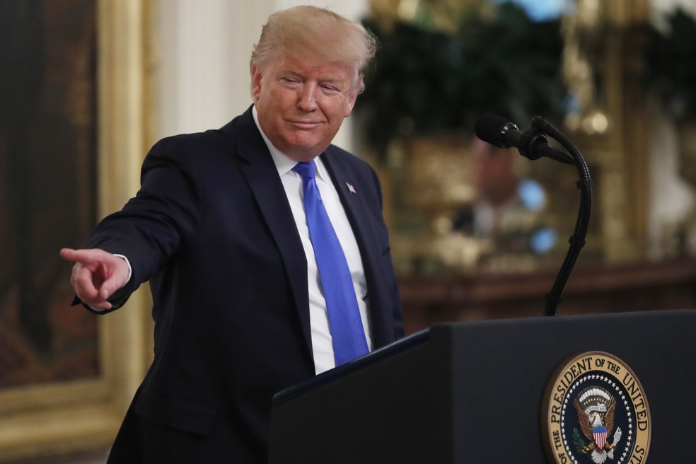 Donald Trump, presidente dos EUA, na quinta-feira (21/11) — Foto: AP Photo/Steve Helber