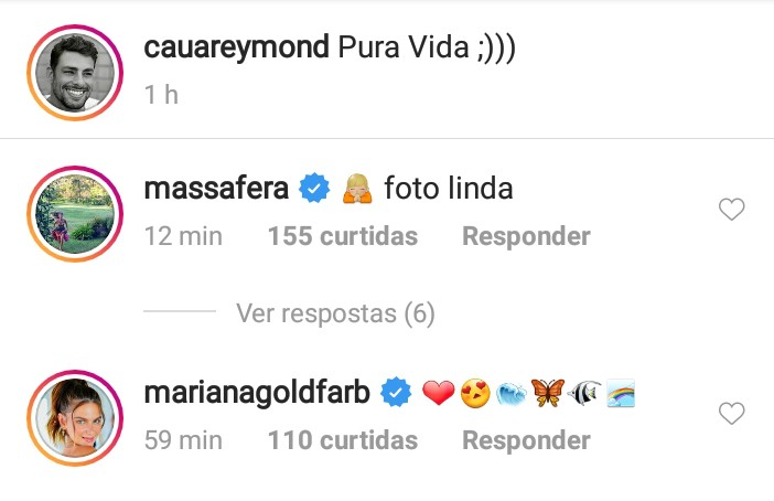 Grazi comenta foto de Cauã com Sofia (Foto: Reprodução / Instagram)