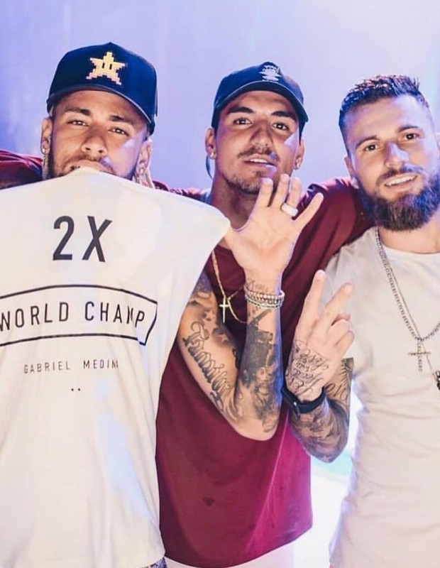 Neymar, Gabriel Medina e Lucas Lima (Foto: Reprodução Instagram)