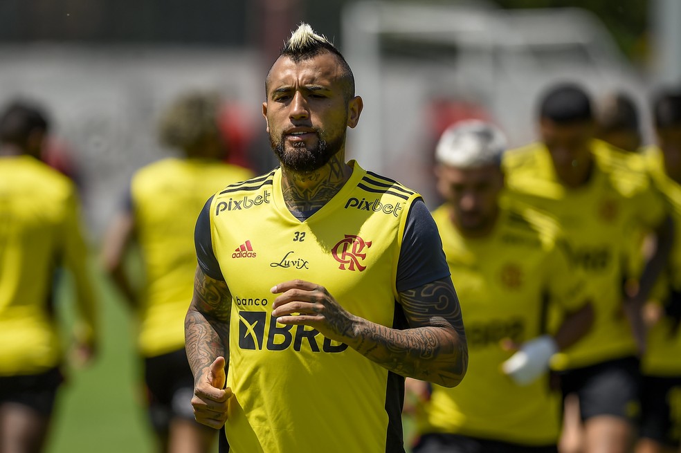 Vidal será titular na quarta-feira, quando Flamengo e Corinthians decidem a Copa do Brasil — Foto: Marcelo Cortes/Flamengo
