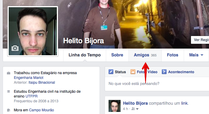 Acesse a sua lista de amigos do Facebook (Foto: Reprodução/Helito Bijora) 