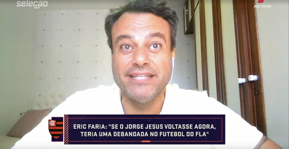 Eric Faria durante o Seleção sportv desta quinta — Foto: Reprodução / sportv