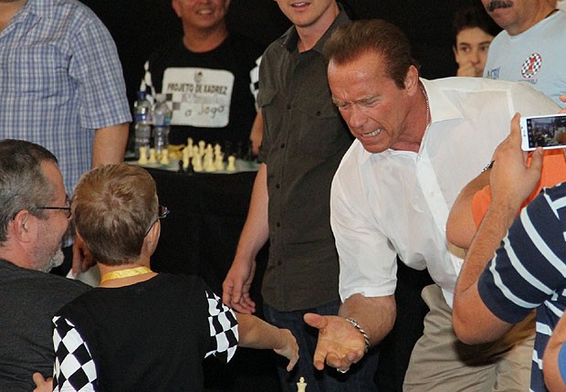 Arnold Schwarzenegger no Rio (Foto: Henrique Oliveira/Agnews)