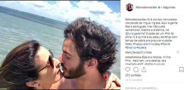 Fátima Bernardes e Tulio Gadelha (Foto: Reprodução/Instagram)