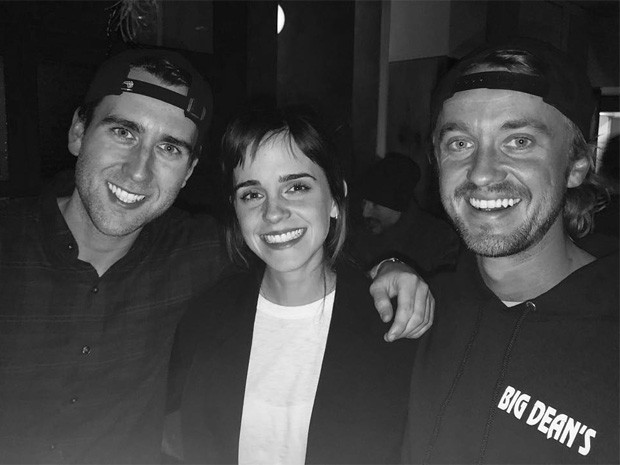 Matthew Lewis, Emma Watson e Tom Felton (Foto: Reprodução/Instagram)