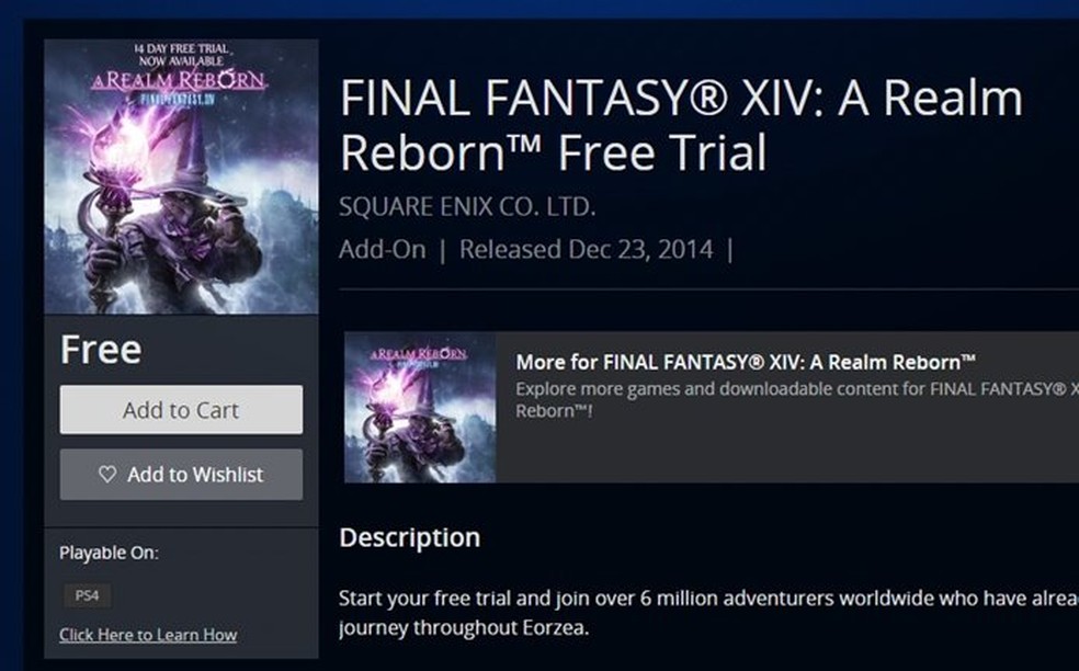 final fantasy xiv ps4 free trial