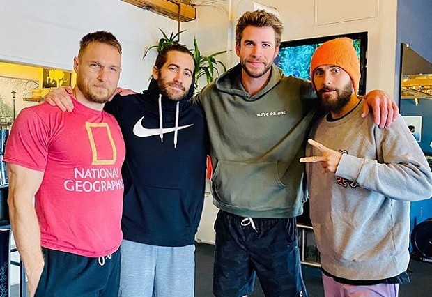 Jason Walsh, Jake Gyllenhaal, Liam Hemsworth e Jared Leto (Foto: Reprodução/Instagram)