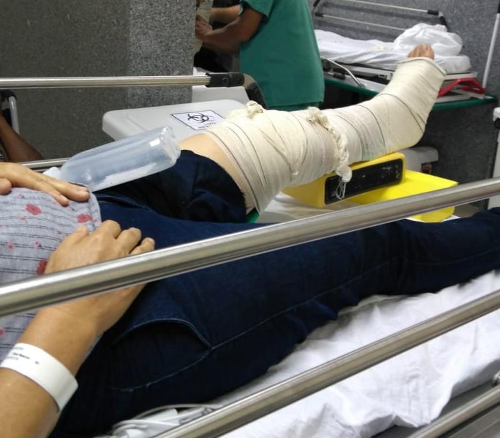 Maria fraturou o joelho em três lugares  Foto: José Emidio/Arquivo Pessoal
