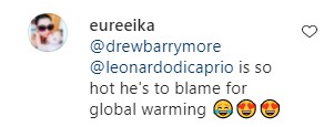 Fã brinca com DiCaprio em comentário de Drew Barrymore (Foto: Reprodução/Instagram)