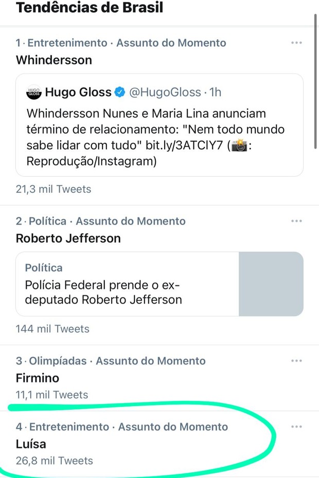 Luísa Sonza para nos trending topics por rumores de fim de namoro com Vitão (Foto: Reprodução/Instagram @BrazilianVersion)