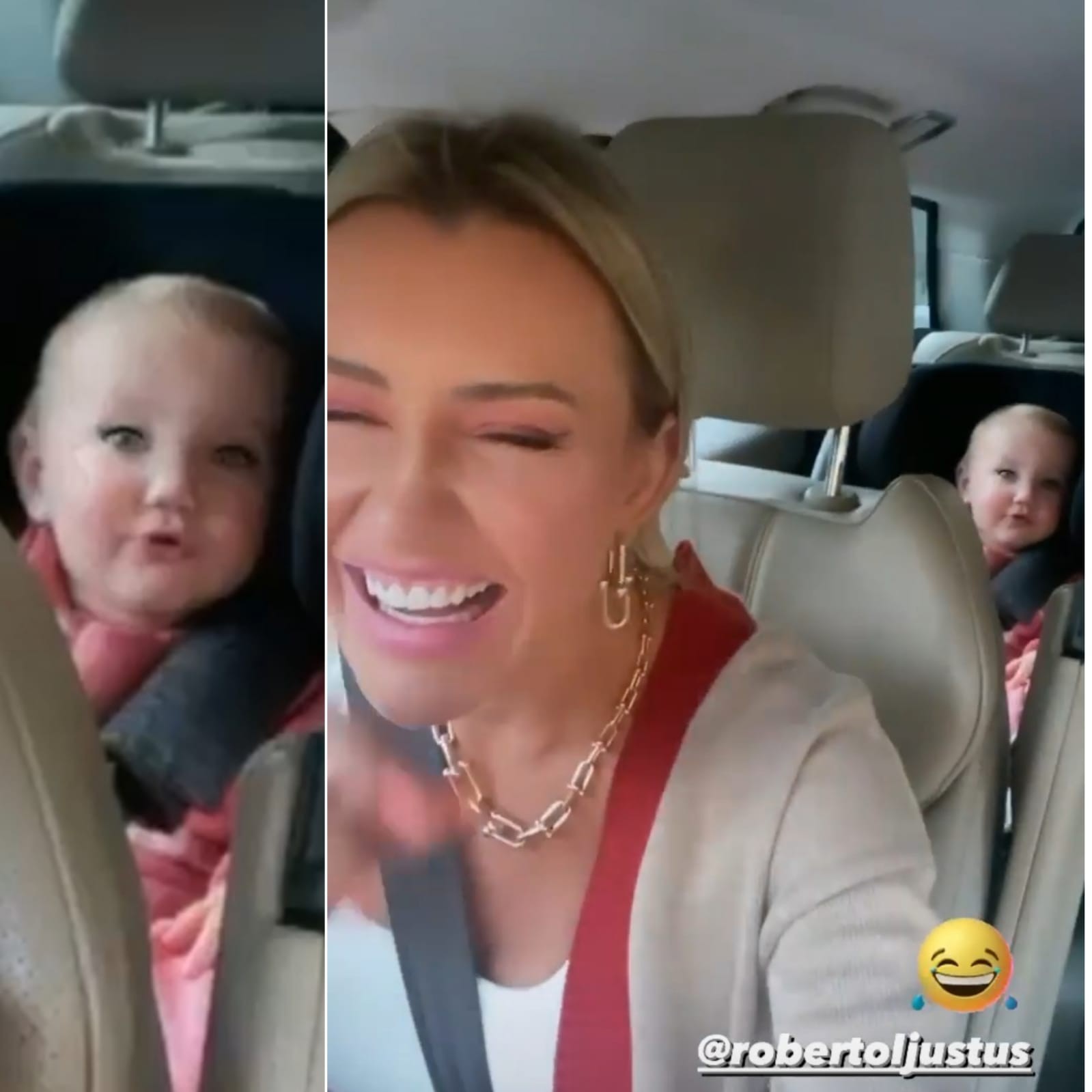 Ana Paula Siebert se diverte ao ver filha imitando ronco de Roberto Justus (Foto: Reprodução de Instagram)