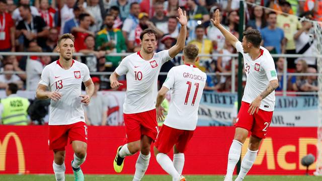 Grzegorz Krychowiak comemora o gol polonês