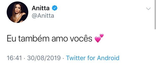 Anitta agradece apoio de fãs (Foto: Reprodução/Instagram)