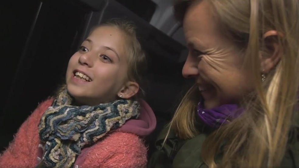 Lucy ficou feliz ao ver, pela primeira vez, uma raposa (Foto: BBC)