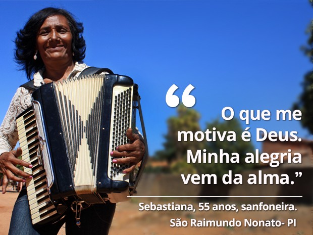 Sanfoneira enfrentou dificuldades desde a infância (Foto: Gustavo Almeida/G1)