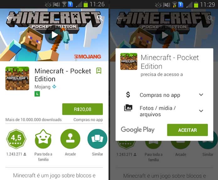 Como baixar Minecraft-pocket edition no seu dispositivo