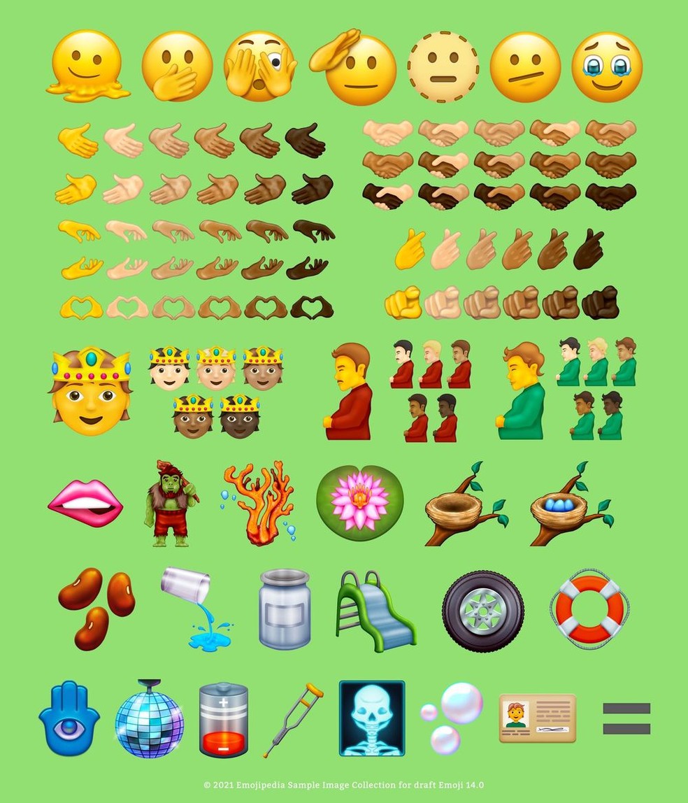 Novos emojis que estão em fase de desenvolvimento — Foto: Emojipedia