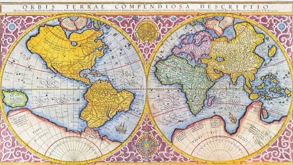 Mapa de Mercator do século 16 — Foto: Getty Image