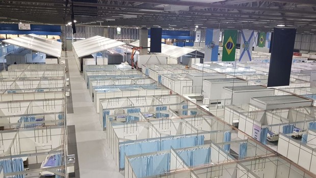 Prefeitura do Rio inaugura leitos no hospital de campanha no Riocentro (Foto: Divulgação prefeitura do Rio de Janeiro via Agência Brasil)