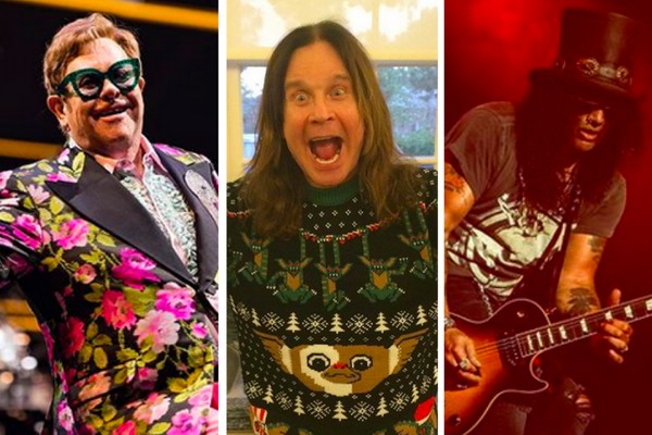 Elton John, Ozzy Osbourne e Slash (Foto: Instagram)