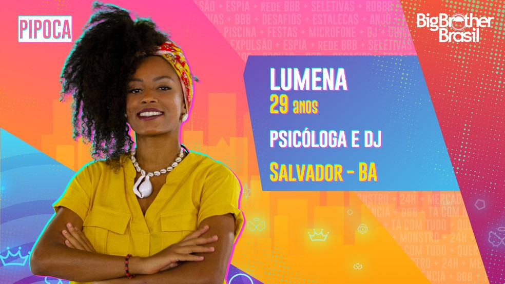 Lumena é participante do BBB21 — Foto: Globo