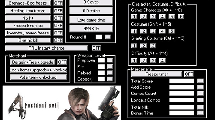 Com a ajuda de um Trainer você pode jogar Resident Evil 4 sem se preocupar em perder (Foto: Reprodução/Resident Evil Modding Forum)
