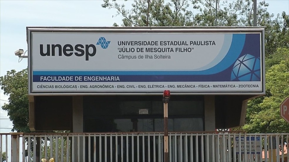 Campus da Unesp de Ilha Solteira (SP) foi furtado — Foto: Reprodução/TV TEM 