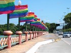 Grupo hasteia bandeiras no Recife para lembrar Dia do Orgulho LGBTT