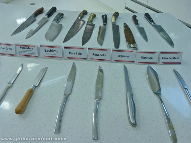Por que existem facas de cozinha de formatos diferentes?
