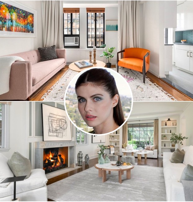 Alexandra Daddario troca apartamento pequeno em Nova York por mansão em Los Angeles (Foto: Reprodução / Redfin e StreetEasy)