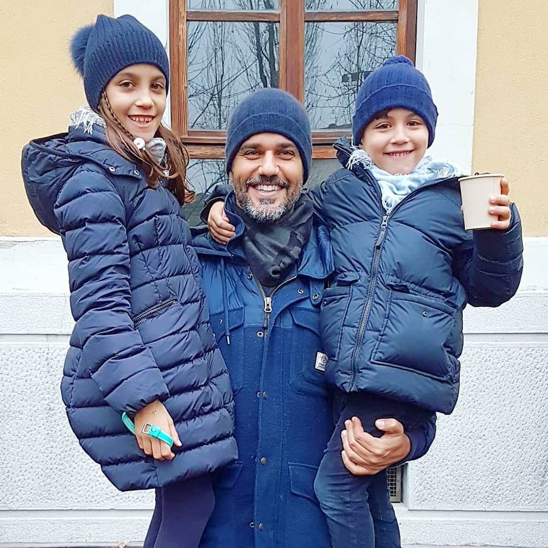 Bruno Cabrerizo e os filhos, Gaia e Elia (Foto: Reprodução/Instagram)