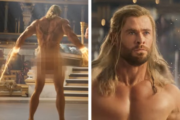 Chris Hemsworth em cena de Thor: Amor e Trovão (2022) (Foto: Reprodução)
