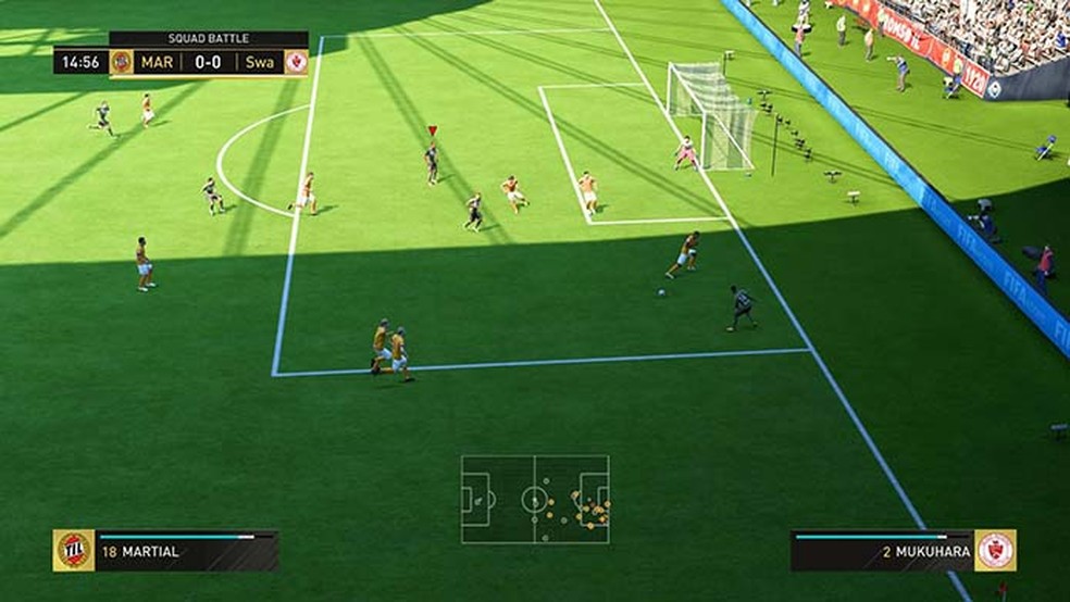 Marque muitos gols com passes rasteiros pela linha de fundo de Fifa 18 (Foto: Reprodução/Murilo Molina)