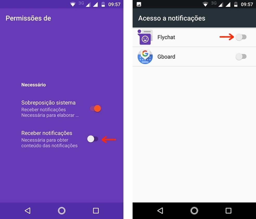 Concessão de acesso do Flychat às notificações de aplicativos no Android (Foto: Reprodução/Raquel Freire)