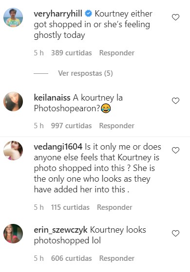 Seguidores de Kim Kardashian apontam que Kourtney Kardashian pode ter sido inserida digitalmente em foto da família (Foto: Reprodução / Instagram)