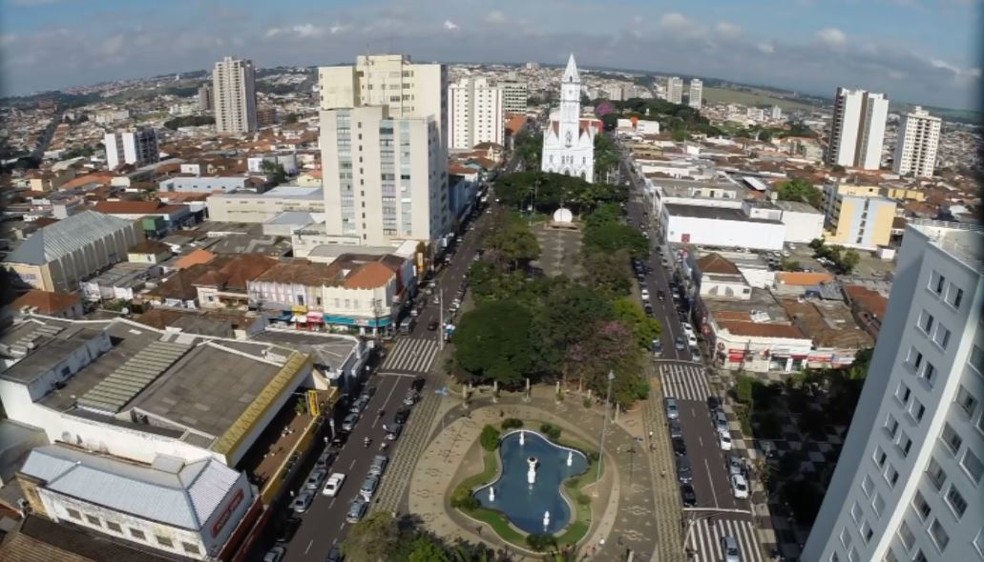 Vista do Centro de Franca, SP — Foto: EPTV