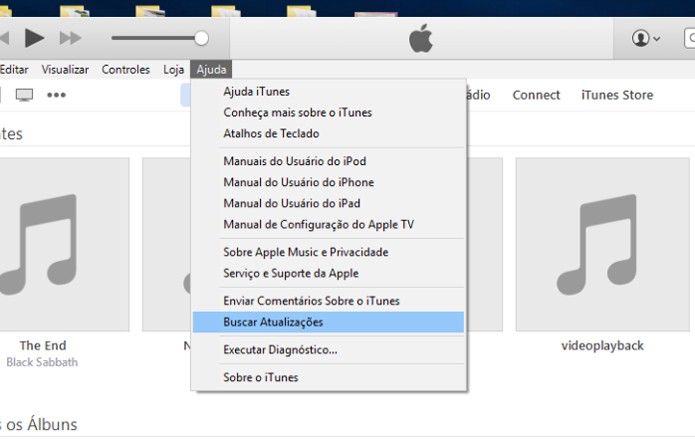 Caminho para verificar a atualização do iTunes no Windows (Foto: Reprodução/André Sugai)